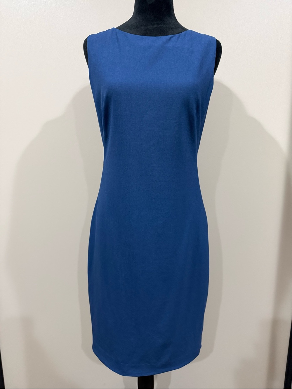 Theory Blue Sleeveless Boatneck Sheath Dress Size 8